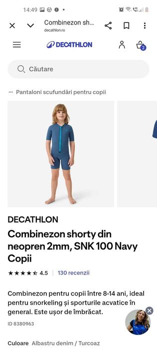 Costum inot 8 ani Decathlon