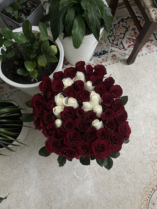 Шикарный букет 51 роза (буква «A»)