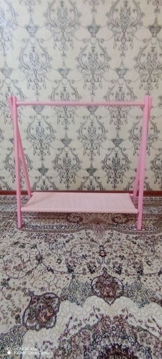 Вешалка напольная детская для одежды деревянная