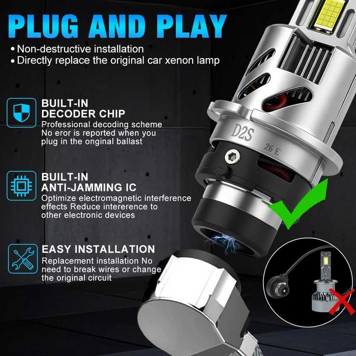 XSTORM D2S LED крушки Canbus за кола 8000LM 35W