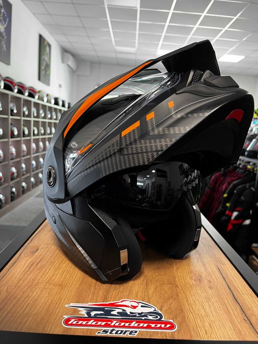 Отваряема мото каска SCORPION ADX-2 CAMINO Orange,L 59-60см. очила