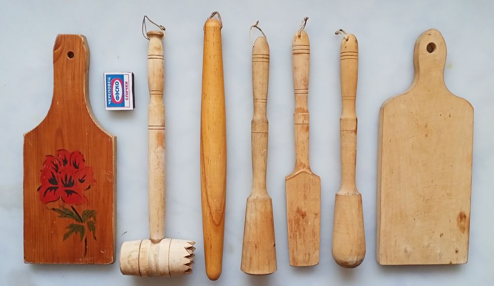 Деревянный набор, кухонный. Советский.