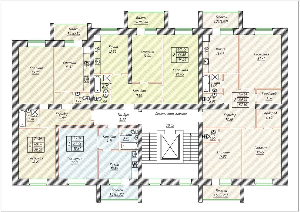 квартиры в черновой улучшенной отделке