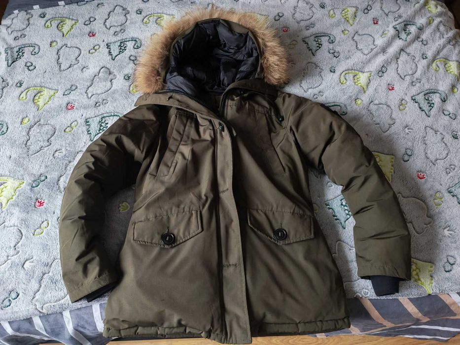Дебело зимно яке зелено с пух