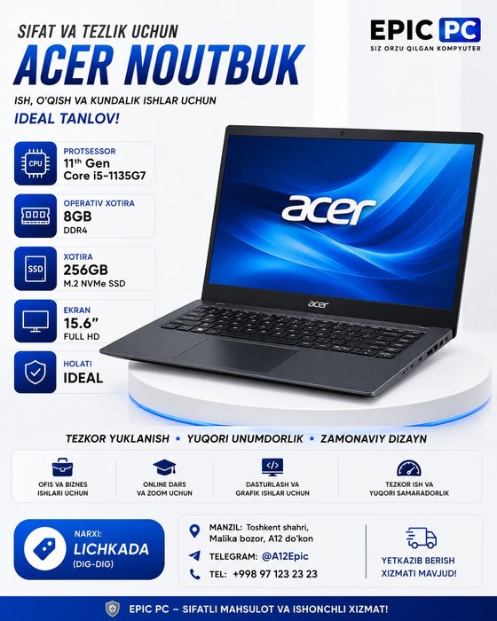 Acer i5 11gen noutbuk