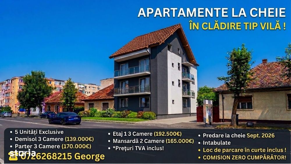 Apartament 3 camere bloc vila - 75 mp + parcare - Tractorul 137500