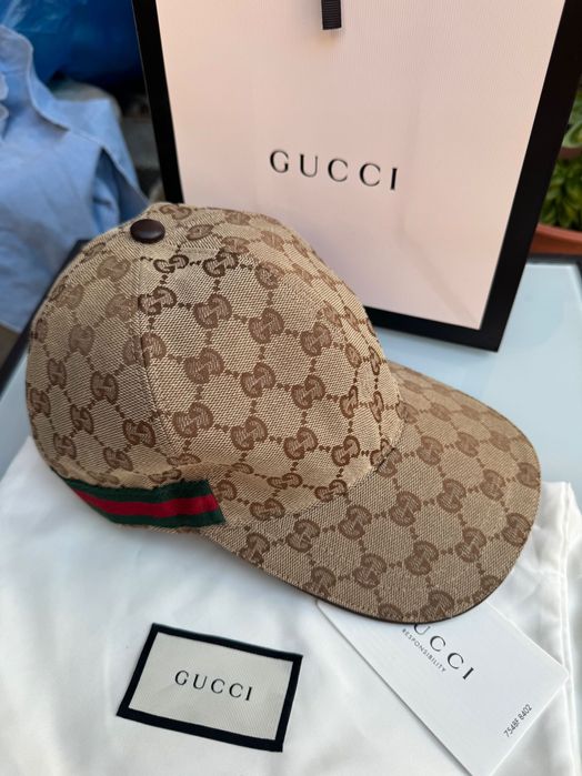 Sapca originala Gucci bej nouă cu factura