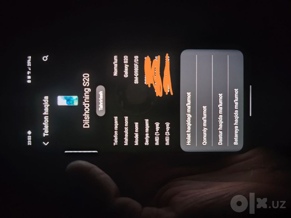 Samsung S20 kafolati bilan