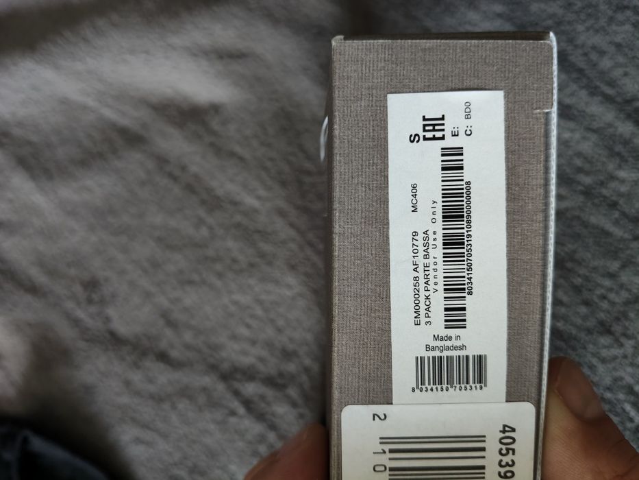 Emporio Armani set 3 chiloți bărbătești culoare negru cu banda elastica gri/negru mărimea S noi originali