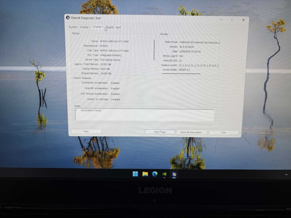 Lenovo Legion Y530 i7 32 gb RAM 1TB SSD GTX1060 144Hz