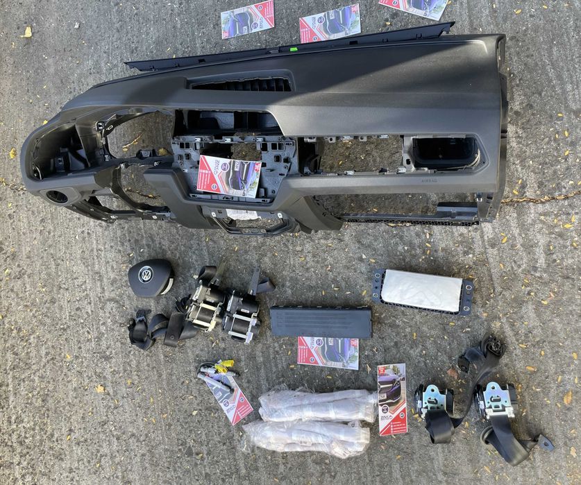 VW Touran 5T plansa de bord kit airbag volan pasager cortina - centuri