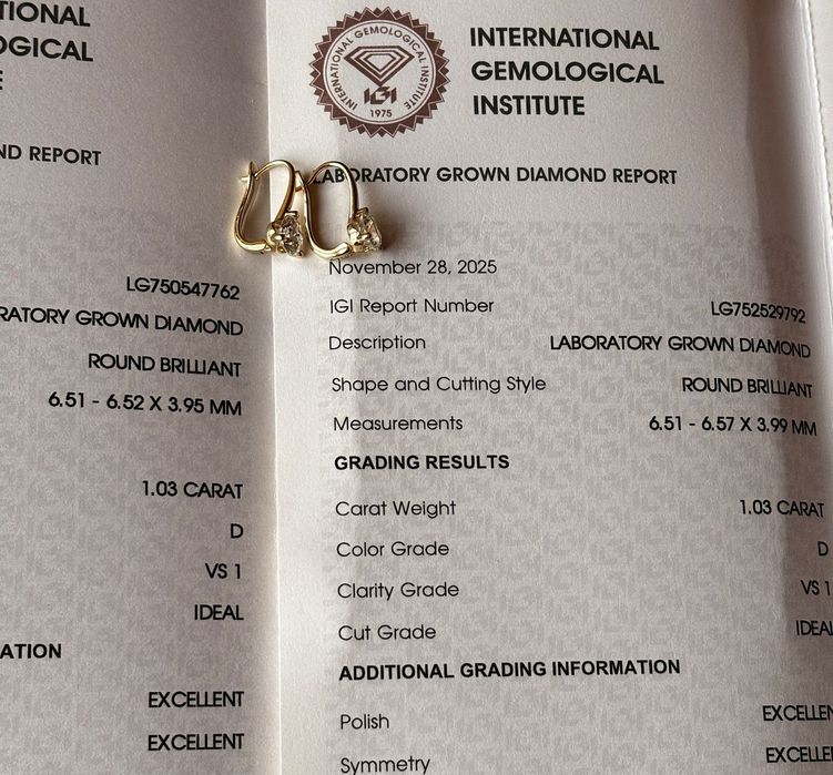 серьги с бриллиантами 2 карата