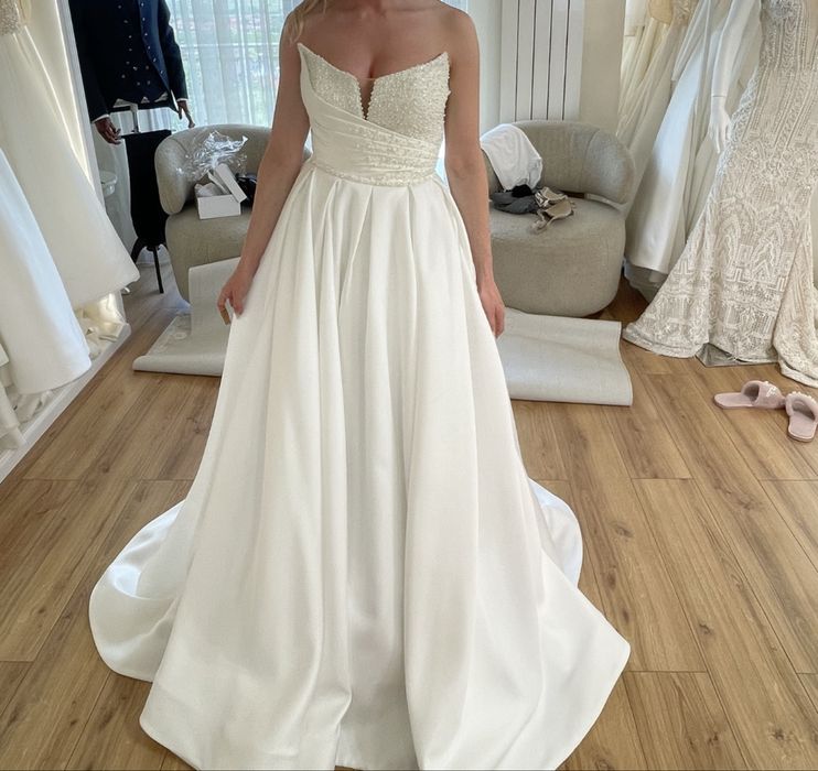 Rochie de mireasa 3 in 1 cu perle, creatie proprie, facuta la comanda