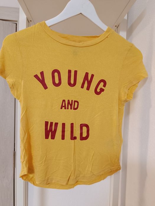 Tricou galben din bumbac