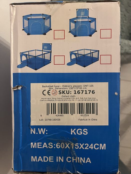 Țarc de joaca  nou sigilat + sac de mingi incluse