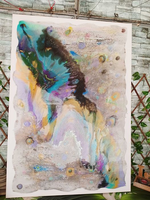 Ръчно рисувана картина от епоксидна смола с размери 100см. на 70см.