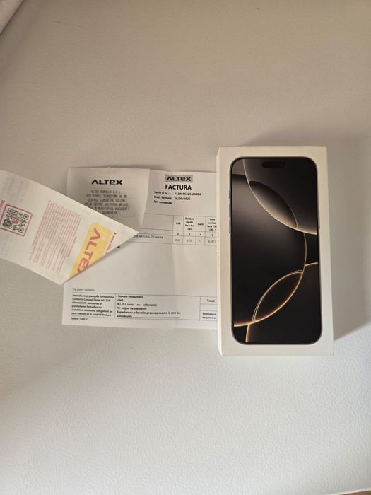 iPhone 16 pro max NOU 9 cicluri de încărcare factura garanție