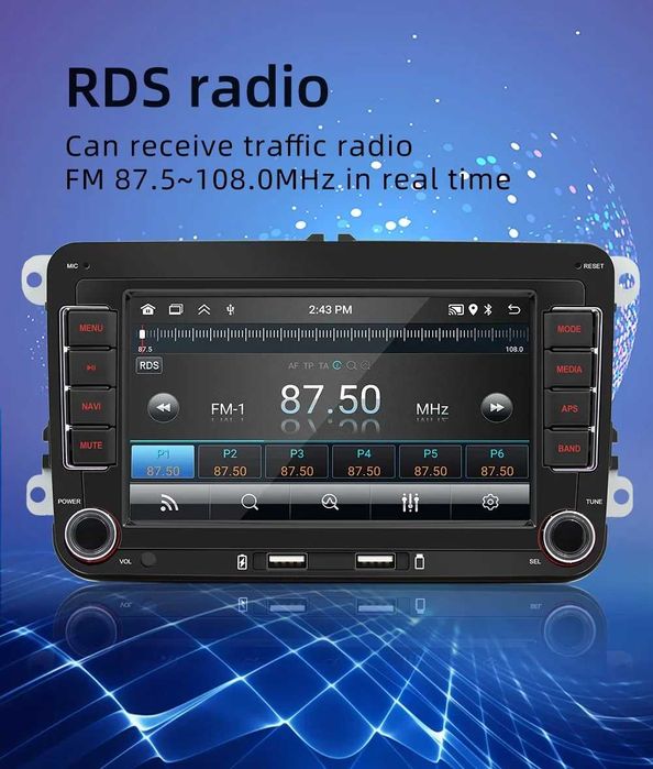 Мултимедия 7" 2-DIN с Android 12  за Volkswagen ,SEAT, Skoda