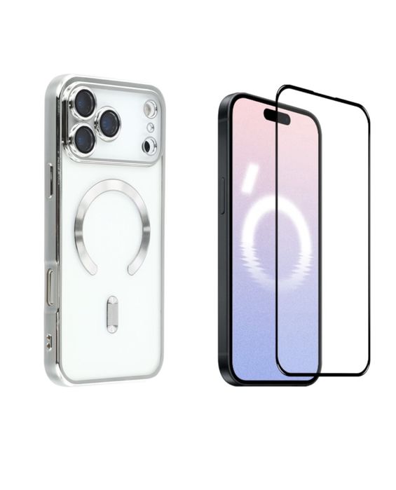 Iphone 17 AIR PRO MAX Husa Cercle Magsafe + Folie Sticla Clear Edge