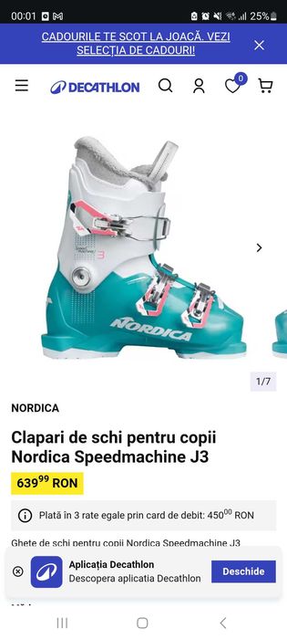 Schiuri Salomon 110 cm+clapari Nordica J3, mar. Mondo 24 (36-37)+casca