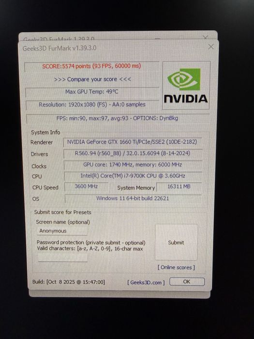 Asus Tuf Gtx1660ti 6gb