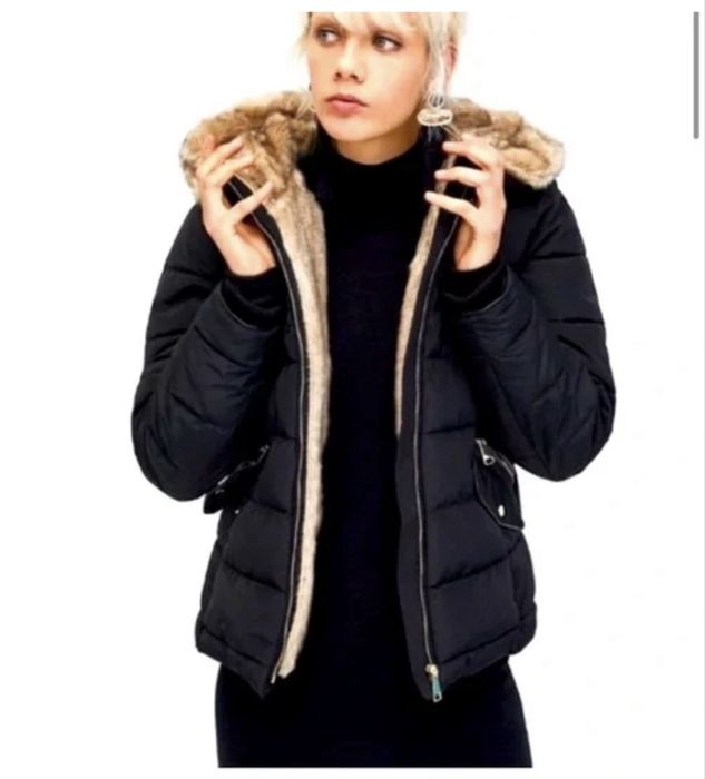 Дамско яке с качулка Zara Puffer Jacket - размер M