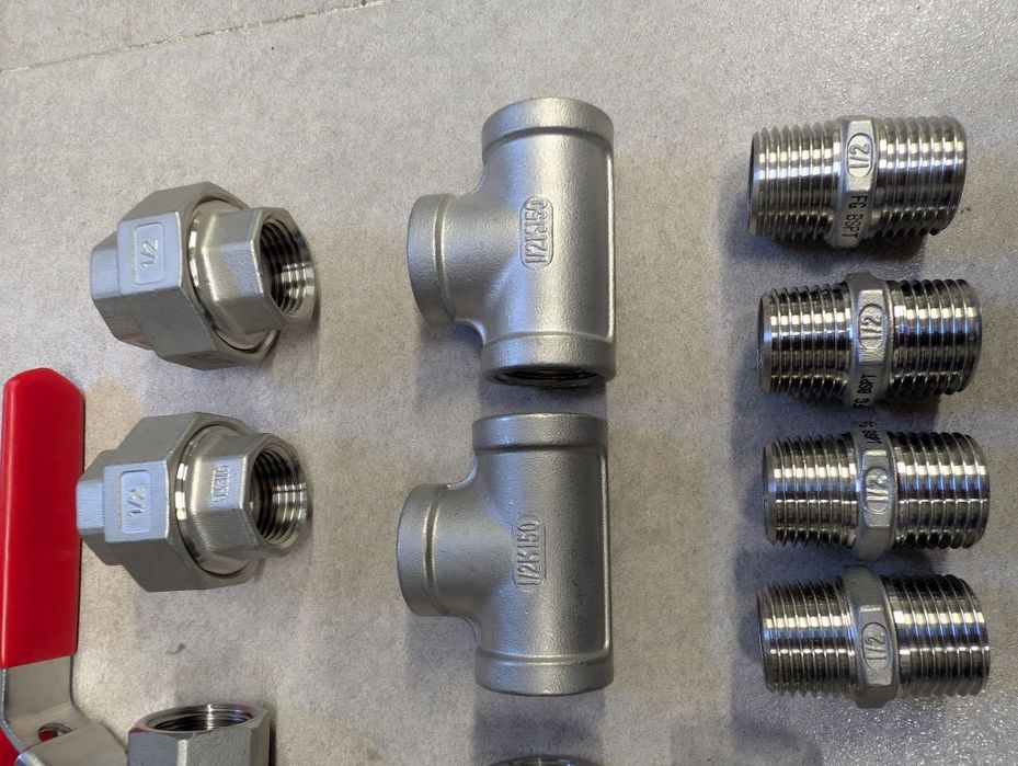 Set Complet Fitinguri și Robinete INOX 1/2" – Kit de Siguranță / Rezervă Gospodărie