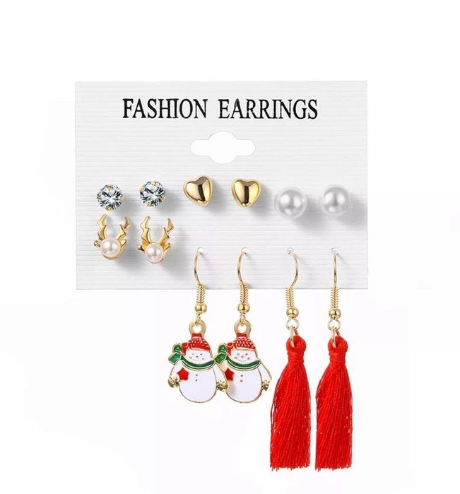 Серьги набор на новый год 6 пар