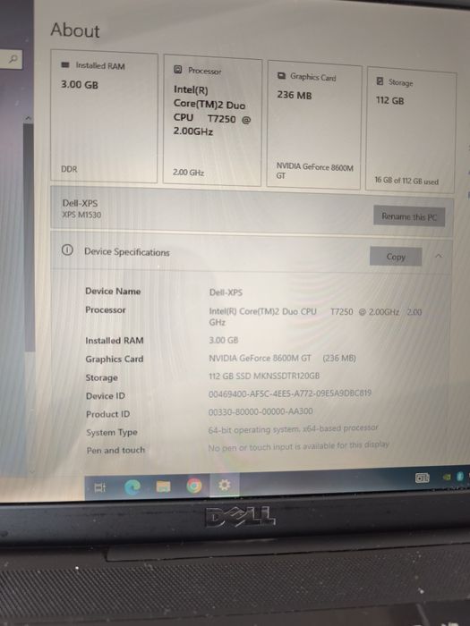 Ретро лаптоп Dell XPS M1530