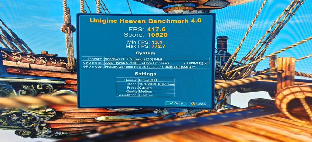 Продавам Добър Геймърски Комютър Ryzen 5 7500F/32GB/1000GB SSD/Asus TUF Gaming RTX 3070/Гаранция