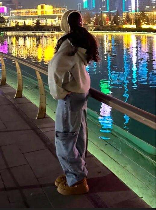 Джинсы бэгги синие