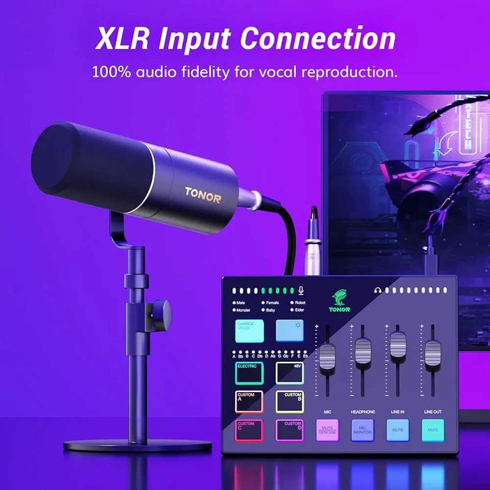 Нов Гейминг аудио интерфейс и миксер TONOR TX310 – RGB, XLR, стрийминг