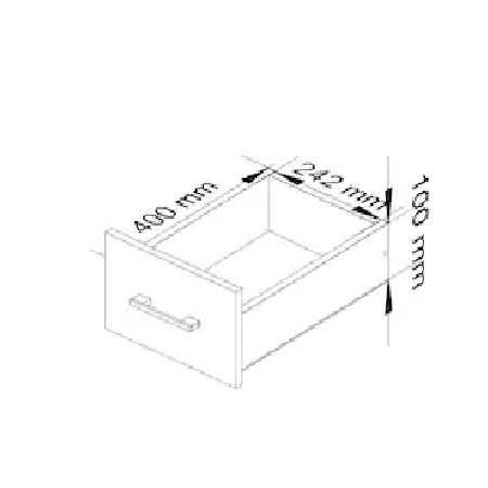 Sertar pe sine nou - alb lucios cu maner 40X24X10