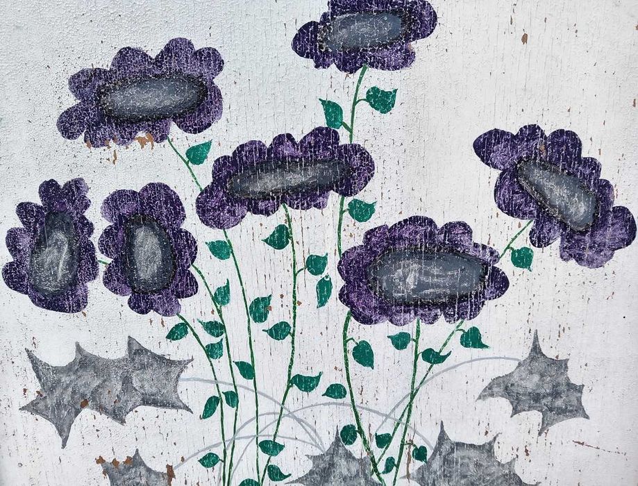 Tablou vechi - flori - semnat C Piliuta