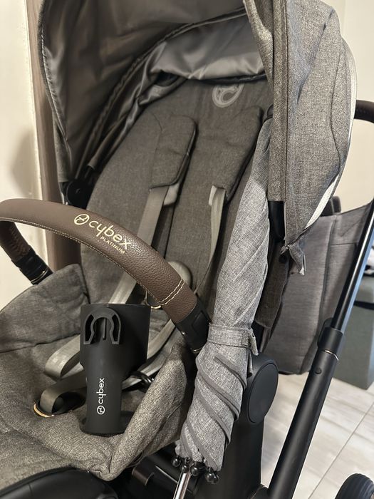 Cybex Priam 4 Rose Gold+ Manhatan grey + чанта, стойка за чаша, чадър
