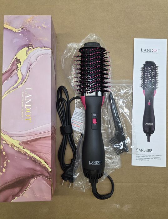 Четка с горещ въздух, стерилизиращ сешоар за коса за изправяне и обем