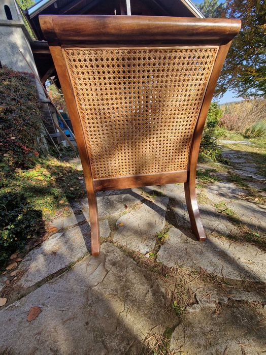 Ратанво стол фотьоил от тиково дърво