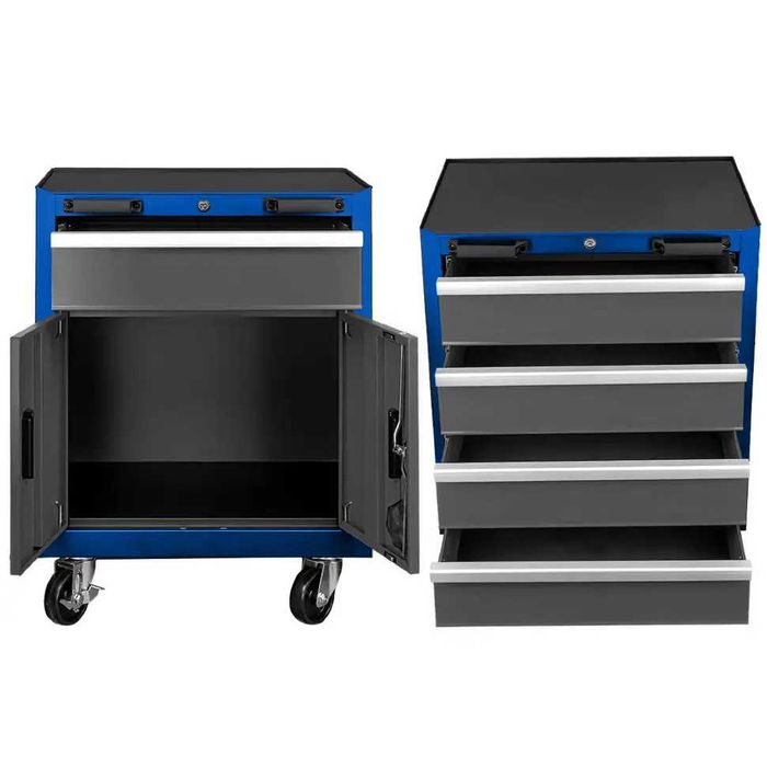 Комплект 6 части–работна маса, шкафове и сервизни колички метални Hawe