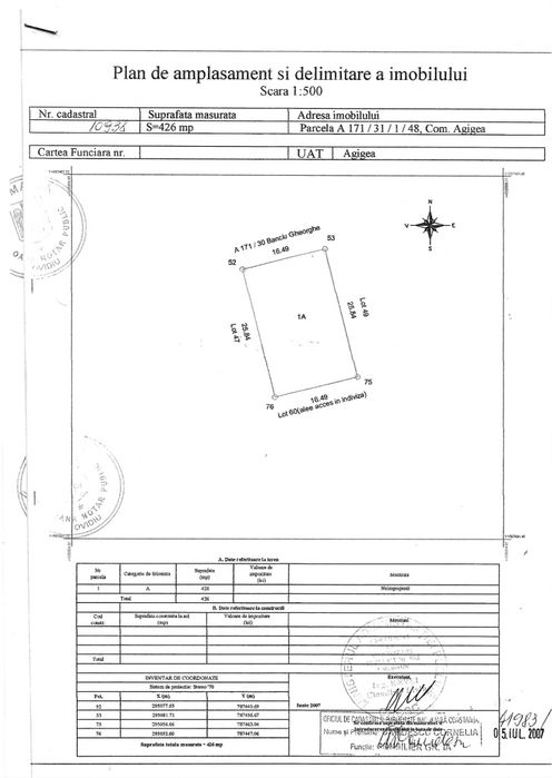 Teren 426 mp Agigea + cotă drum acces – aproape Olympian  Park