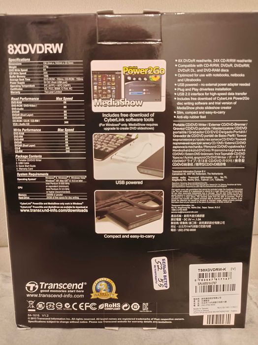 Портативный Cd/Dvd дисковод Transcend