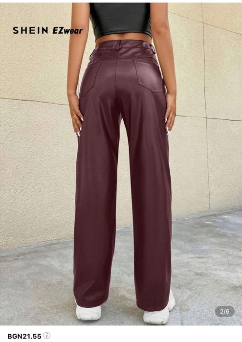 Дамски кожени панталони Shein