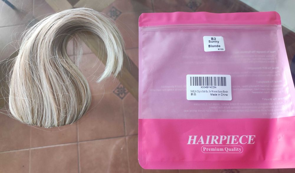 Рус бретон clip-in – 2 бр. (естествен + синтетичен) НОВИ