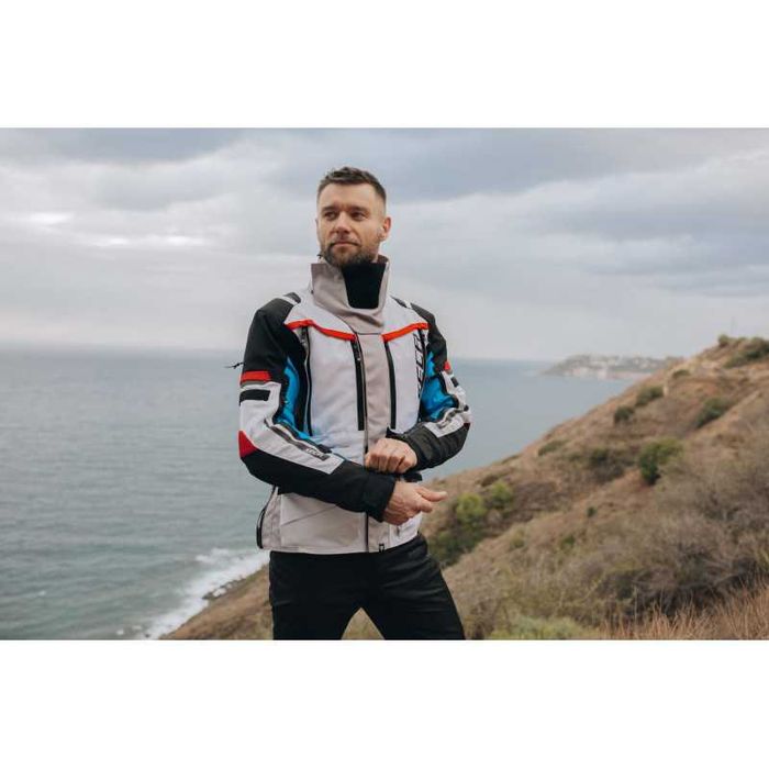 Текстилно мото яке SECA Arrakis III Grey/Blue/Red