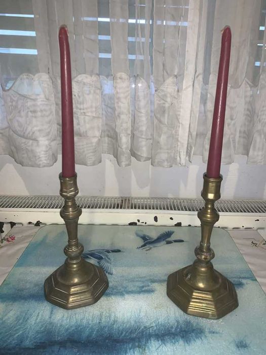 Sfejnic set de doua din bronz vintage
