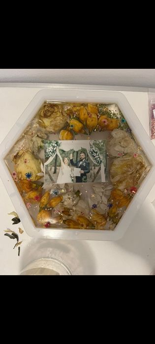 Buchet mireasa in rasina epoxidica