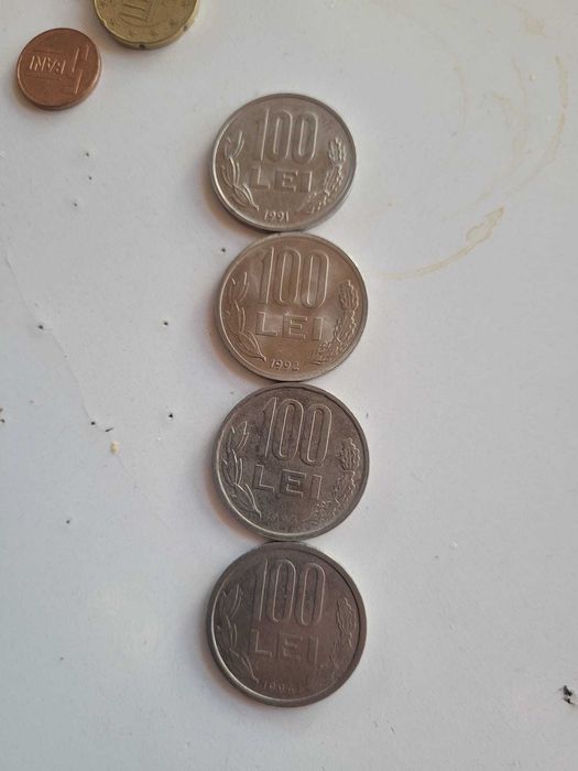 Vând monede de 100 de lei anul 91, 92,93,94.