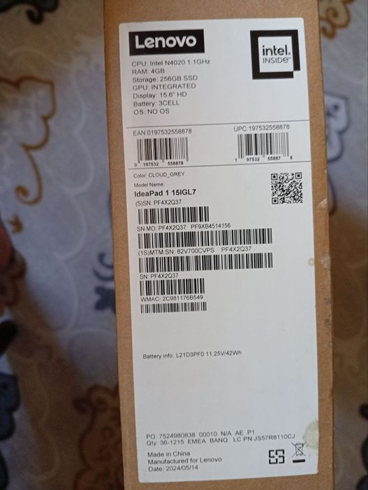 Lenova notebook yangi