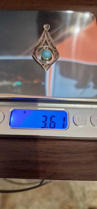 Сребърна брошка и висулка