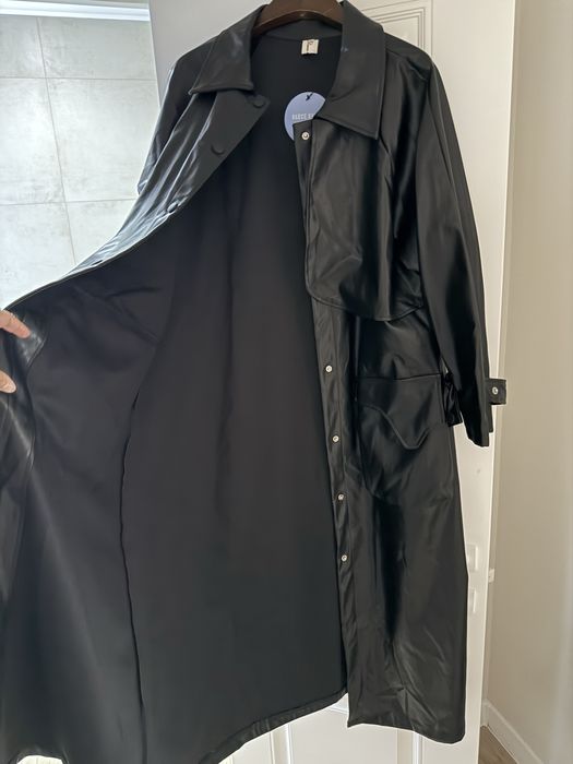 Тренч эко кожа черная