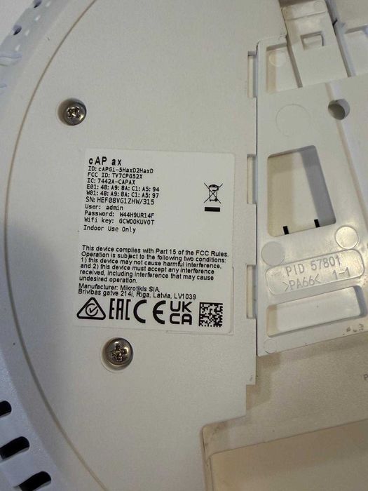 Acces Point tavan — WiFi  6 AX1800 — MikroTik cAP ax (cA VPGi-5HaxD2HaxD) — Lot 7 buc - 360 RON/buc
